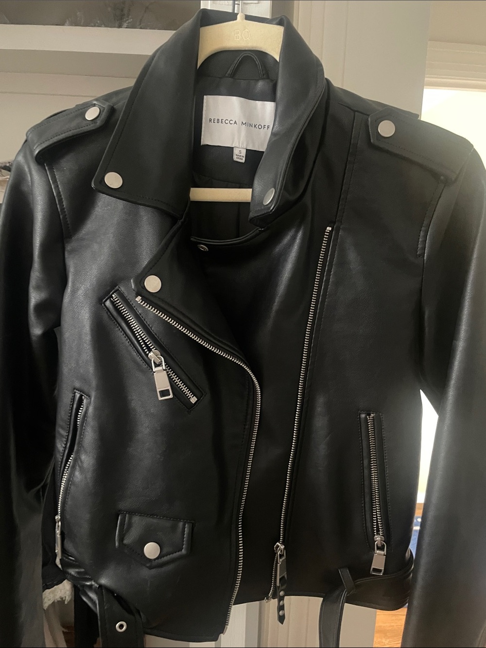 Rebecca Minkoff Black Leather Asymmetrical Moto Jacket